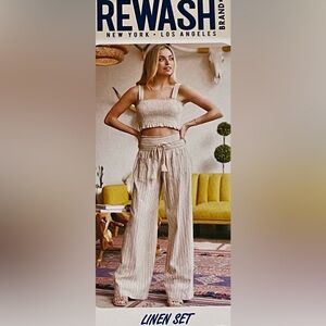 NWT Rewash Beige & White Smocked Crop Top